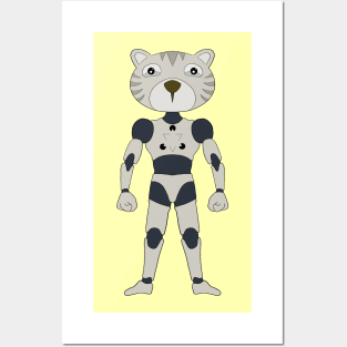 Futuristic robot android tiger Posters and Art